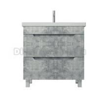 Тумба с раковиной Emmy Стоун 80 напольная, раковина Como, светлый бетон