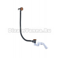 Слив-перелив для ванны Boheme 631-BR 50 мм, клик-клак, bronze, с сифоном