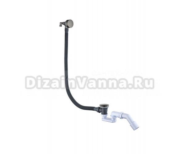 Слив-перелив для ванны Boheme 631-GM 50 мм, клик-клак, gun metal, с сифоном dizainvanna.ru
