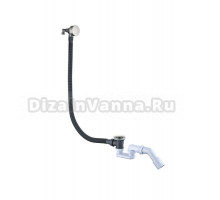 Слив-перелив для ванны Boheme 631-NB 50 мм, клик-клак, nickel brush, с сифоном