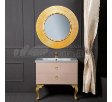 Мебель для ванной комнаты Armadi Art NeoArt 80 капучино с ручками Moon золото, зеркало Shine, с ножками