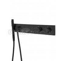 Термостатический смеситель встраиваемый Boheme Zodiac 133-SYS-B С ВНУТРЕННЕЙ ЧАСТЬЮ, для ванны с душем, матовый черный