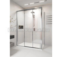 Душевой уголок Veconi Premium Prato 300 SP CH-L 110х90, профиль матовый хром, стекло прозрачное