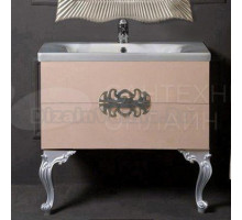 Тумба с раковиной Armadi Art NeoArt 80 капучино с ручками Ajur хром, с ножками