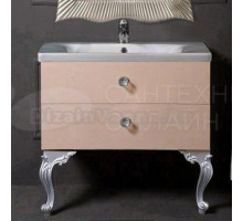 Тумба с раковиной Armadi Art NeoArt 80 капучино с ручками Crystal хром, с ножками
