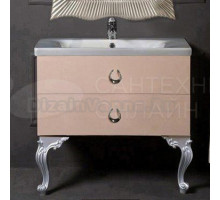 Тумба с раковиной Armadi Art NeoArt 80 капучино с ручками Drop хром, с ножками