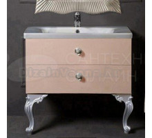 Тумба с раковиной Armadi Art NeoArt 80 капучино с ручками Flora хром, с ножками