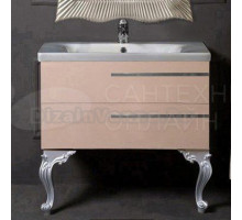 Тумба с раковиной Armadi Art NeoArt 80 капучино с ручками Luce хром, с ножками