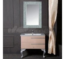 Мебель для ванной комнаты Armadi Art NeoArt 80 капучино с ручками Luce хром, зеркало Aura, с ножками