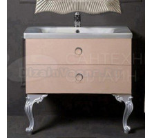 Тумба с раковиной Armadi Art NeoArt 80 капучино с ручками Moon хром, с ножками