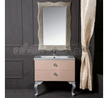 Мебель для ванной комнаты Armadi Art NeoArt 80 капучино с ручками Satine хром, зеркало Soho, с ножками