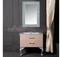 Мебель для ванной комнаты Armadi Art NeoArt 80 капучино с ручками Wave хром, зеркало Aura, с ножками