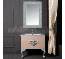 Мебель для ванной комнаты Armadi Art NeoArt 80 капучино с ручками NeoArt серебро, зеркало Aura, с ножками