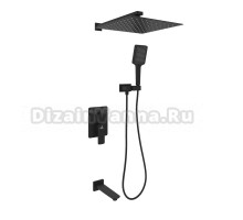Душевой комплект Oliveeka D OL-88939003-MB С ВНУТРЕННЕЙ ЧАСТЬЮ, черный матовый