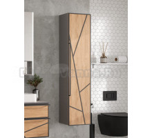 Шкаф-пенал для ванной EQUIL Ferro 36 R дуб мадейра, лен антрацит