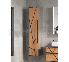 Шкаф-пенал для ванной EQUIL Ferro 36 L дуб мадейра, лен антрацит