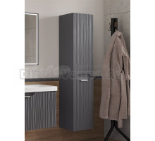 Шкаф-пенал для ванной EQUIL Mirage 36 R с бельевой корзиной, графит