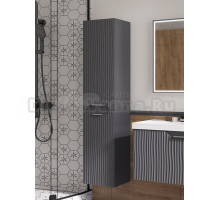 Шкаф-пенал для ванной EQUIL Mirage 36 L с бельевой корзиной, графит