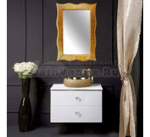 Мебель для ванной комнаты Armadi Art NeoArt 80 белая с ручками Crystal золото