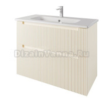 Тумба с раковиной Dreja Euphoria 100 подвесная, матовая бежевая