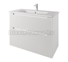 Тумба с раковиной Dreja Euphoria 100 подвесная, матовая белая