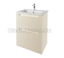 Тумба с раковиной Dreja Euphoria 60 подвесная, матовая бежевая