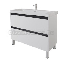 Тумба с раковиной Dreja Luxury Plus 105 подвесная, матовая белая