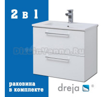 Тумба с раковиной Dreja Gio 80 подвесная, белый глянец