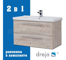 Тумба с раковиной Dreja Gio 100 подвесная, дуб кантри