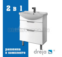 Тумба с раковиной Dreja Laguna Plus 75 подвесная, белый глянец