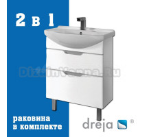 Тумба с раковиной Dreja Laguna Plus 85 подвесная, белый глянец