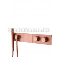 Термостатический смеситель встраиваемый Boheme Zodiac 133-SYS-CB С ВНУТРЕННЕЙ ЧАСТЬЮ, для ванны с душем, брашированная медь
