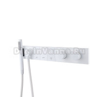 Термостатический смеситель встраиваемый Boheme Zodiac 133-SYS-MW С ВНУТРЕННЕЙ ЧАСТЬЮ, для ванны с душем, матовый белый