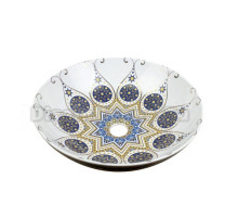 Раковина чаша Bronze de Luxe Lotos 5008, белый/синий