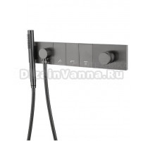Встраиваемый смеситель для душа и ванны Boheme Zodiac 132-SYS-GM С ВНУТРЕННЕЙ ЧАСТЬЮ, для ванны с душем, графит