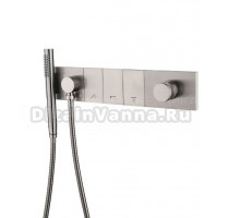 Встраиваемый смеситель для душа и ванны Boheme Zodiac 132-SYS-NB С ВНУТРЕННЕЙ ЧАСТЬЮ, для ванны с душем, брашированный никель