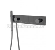 Встраиваемый смеситель для душа и ванны Boheme Zodiac 132-SYS-SGM С ВНУТРЕННЕЙ ЧАСТЬЮ, для ванны с душем, глянцевый графит