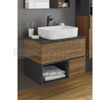 Тумба с раковиной Comforty Штутгарт 75 подвесная, темно-коричневый дуб, раковина Comforty T-Y9378