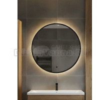 Зеркало круглое Art&Max Asti 80 с подсветкой, темно-серое