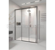 Душевой уголок Veconi Premium Prato 300 SP GR-L 140х100, профиль брашированный графит, стекло прозрачное