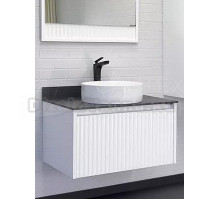 Тумба с раковиной Comforty Марсель 75 подвесная, матовая белая, раковина Comforty 9110