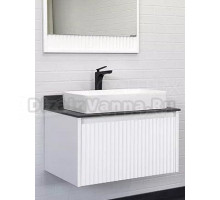 Тумба с раковиной Comforty Марсель 75 подвесная, матовая белая, раковина Comforty 78189