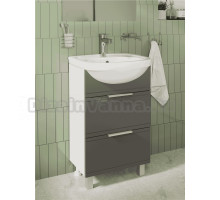 Тумба под раковину без столешницы DIWO Дмитров 50 напольная, 2 ящика, графит