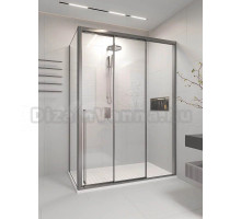 Душевой уголок Veconi Premium Prato 300 SP GR-R 150х80, профиль брашированный графит, стекло прозрачное