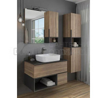 Мебель для ванной комнаты Comforty Штутгарт 90 подвесная, темно-коричневый дуб