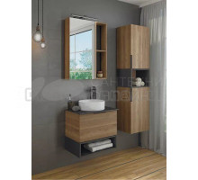 Мебель для ванной комнаты Comforty Штутгарт 60 подвесная, тёмно-коричневый дуб, с раковиной Comforty 9111