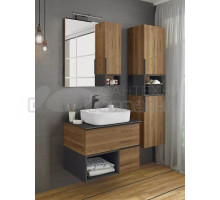 Мебель для ванной комнаты Comforty Штутгарт 75 подвесная, тёмно-коричневый дуб