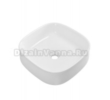 Накладная раковина Cezares 43 глянцевая белая, квадратная, фаянс