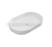 Накладная раковина Cezares CZR-6594 глянцевая белая, овальная, фаянс