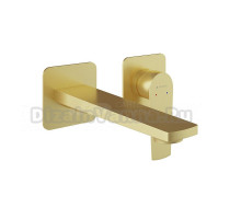 Смеситель для раковины Aqueduto Linha LIN0450 С ВНУТРЕННЕЙ ЧАСТЬЮ, шлифованное золото